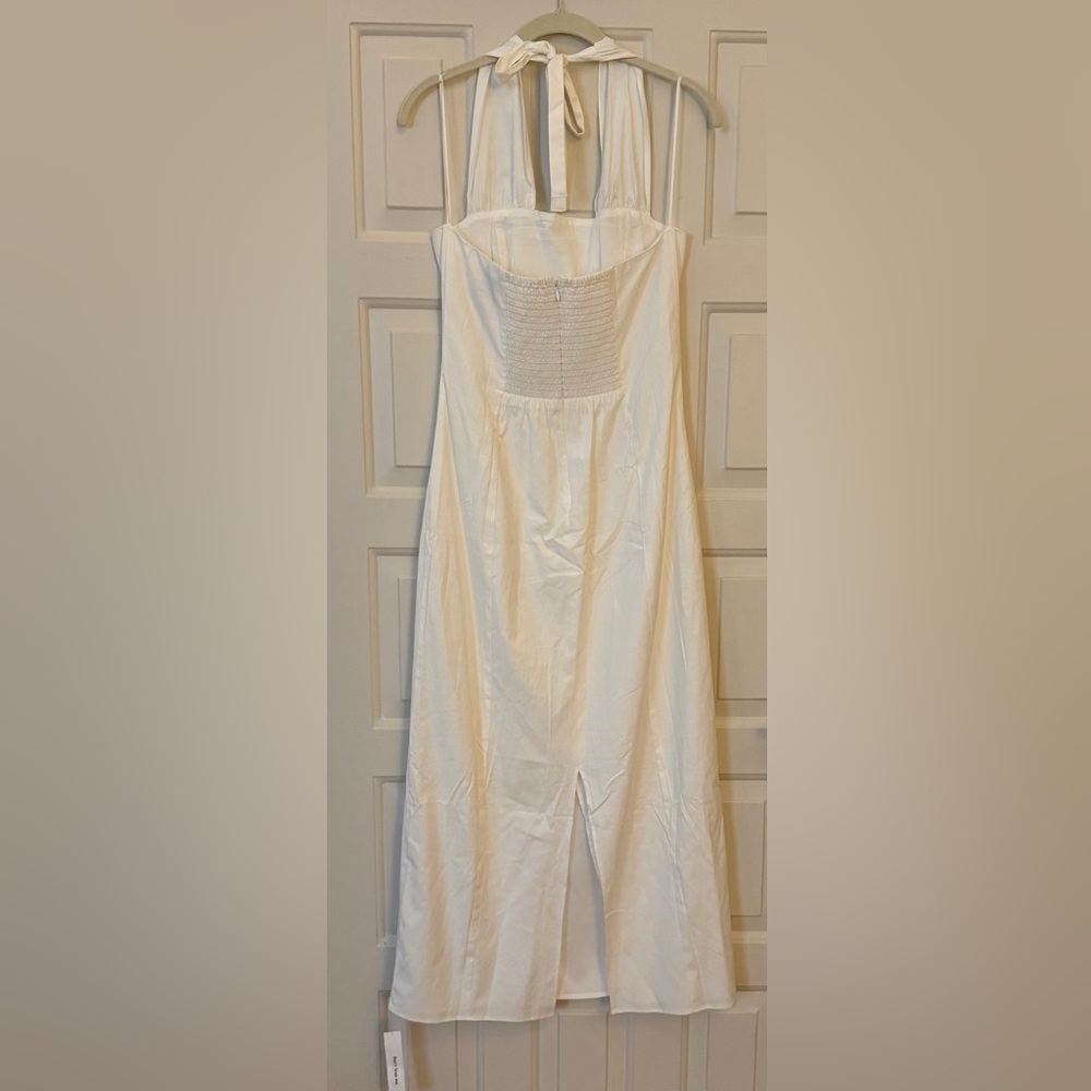 Reformation Bessi Halter Midi Dress White NWT - Picture 6 of 11